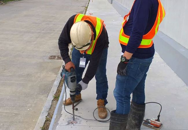 Termite treatment drilling