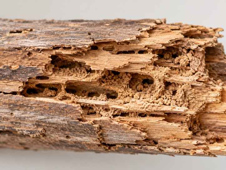 Wood damage caused by termites